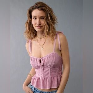 AE Corset Peplum Top NWT XL